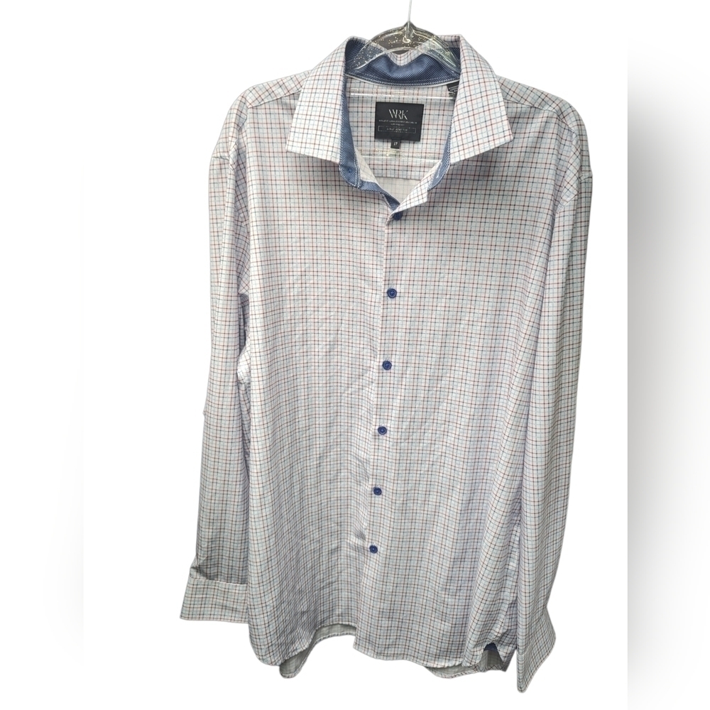W.R.K. Men's 4 Way Stretch Plaid Shirt Sz 17/ XXL